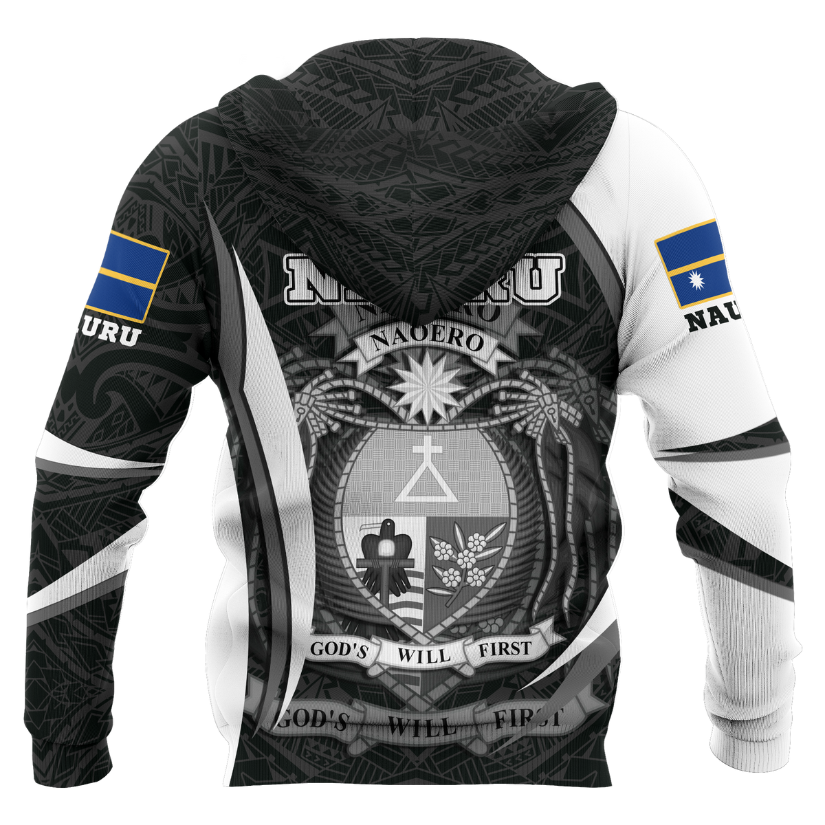 Nauru Polynesian Hoodie Nauru Spirit (White) - Polynesian Pride