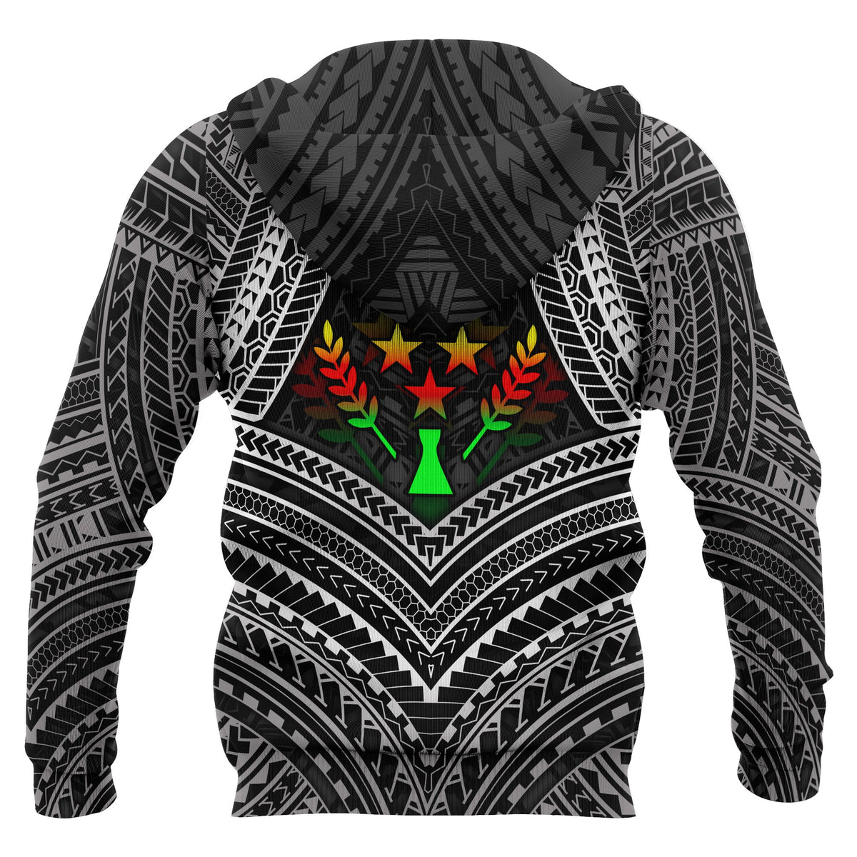 Kosrae Polynesian Hoodie Kosrae Flag Reggae Color - Polynesian Pride