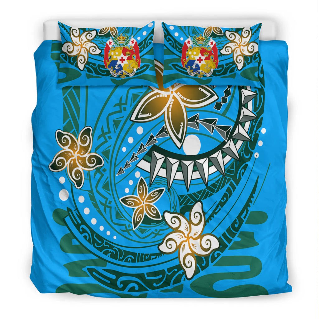Tonga Polynesian Bedding Set - Spring Style Blue Color - Polynesian Pride