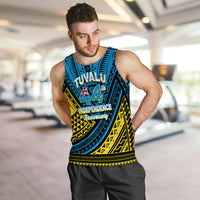 Tuvalu Men Tank Top 44th Independence Anniversary - Tribal Pattern - LT12 - Polynesian Pride