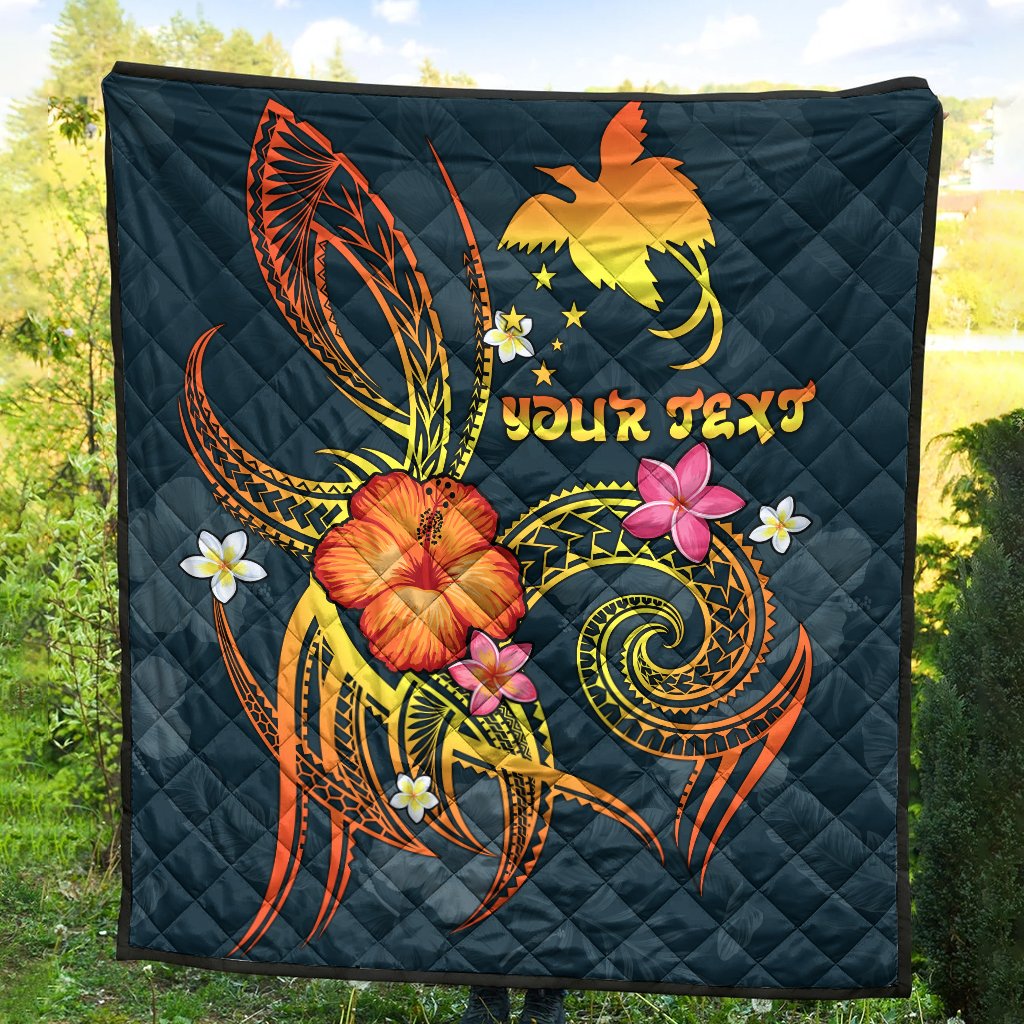 Papua New Guinea Polynesian Personalised Premium Quilt - Legend of Papua New Guinea (Blue) - Polynesian Pride