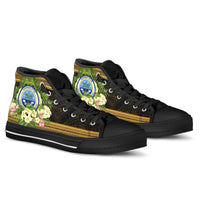 Federated States of Micronesia High Top Shoes - Polynesian Gold Patterns Collection - Polynesian Pride