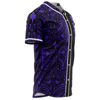 Hawaii Polynesian Kakau Baseball Jersey V.4 - Freestyle - Purple - Polynesian Pride