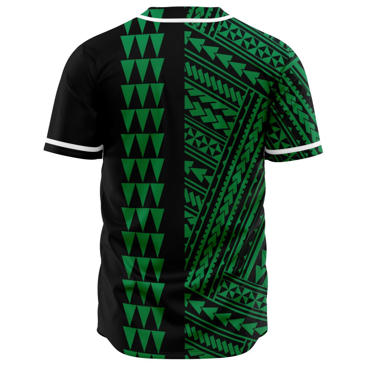 Hawaii Polynesian Kakau Baseball Jersey V.3 - Freestyle - Green - Polynesian Pride