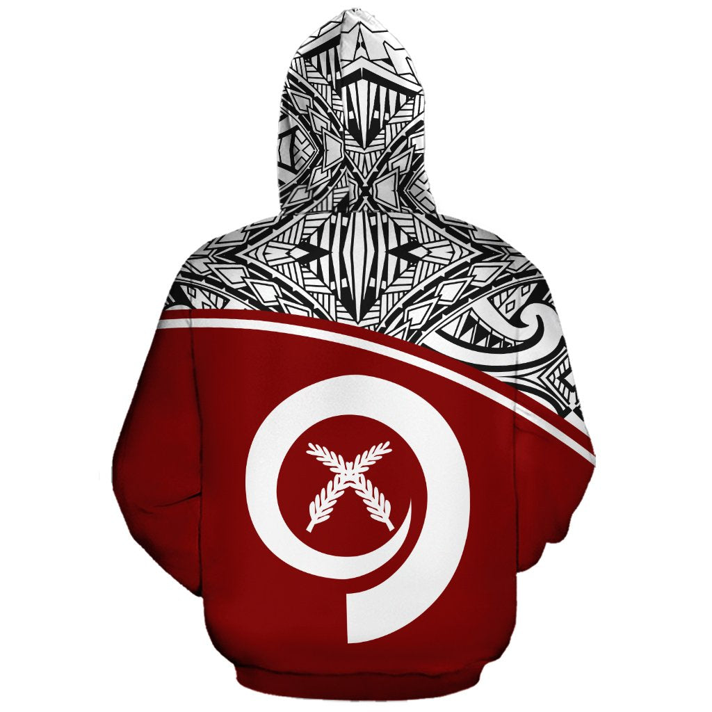 Vanuatu Polynesian Custom Hoodie Red Curve - Polynesian Pride