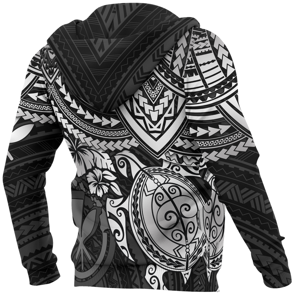 Polynesian Hawaii Hoodie White Turtle - Polynesian Pride