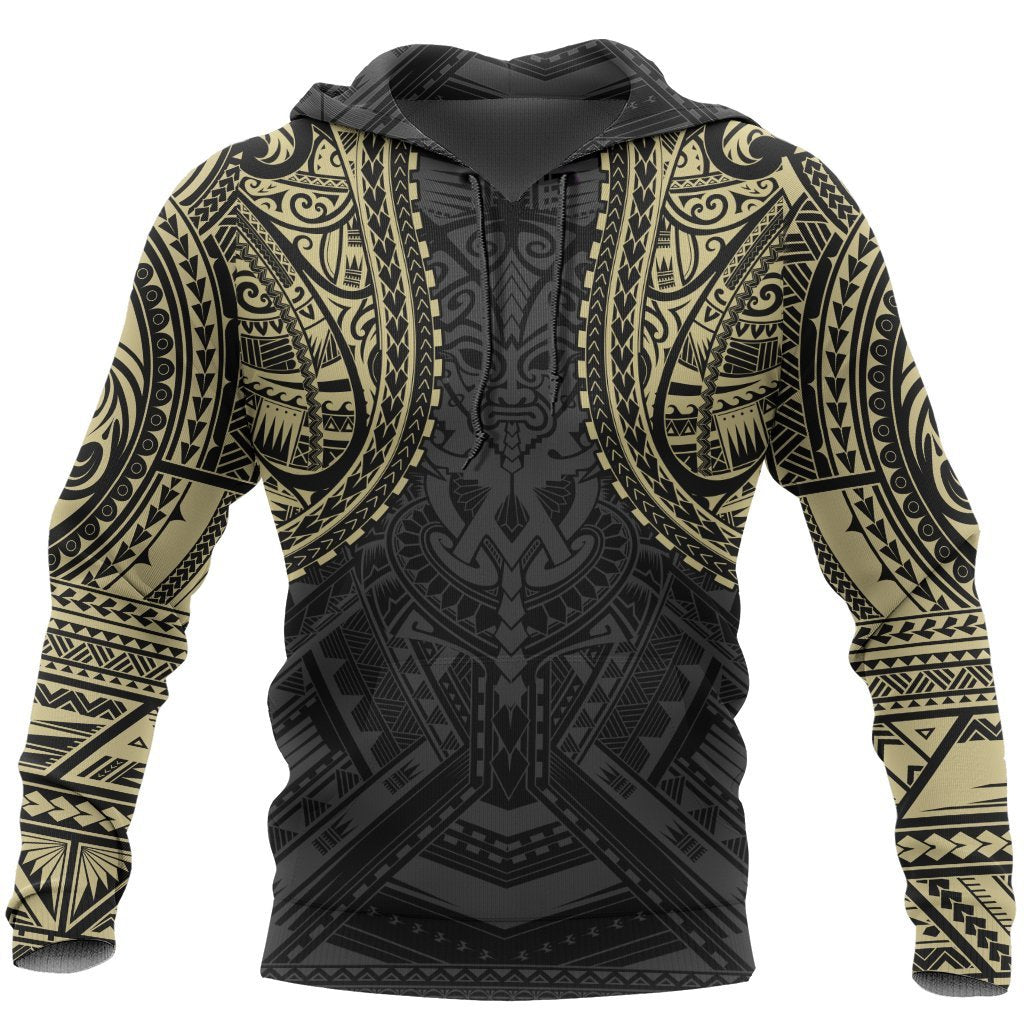Polynesian Spirit Pullover Hoodie Polynesian Tattoo Style A6 Unisex Black - Polynesian Pride