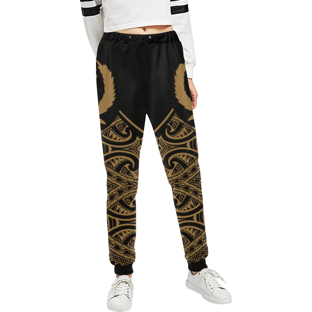 Pohnpei Tribal Sweatpant - Black Gold Unisex 6XL Black And Gold - Polynesian Pride