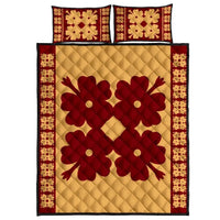 Hawaiian Quilt Pattern Petal Heart Quilt Bed Set Gold - Polynesian Pride