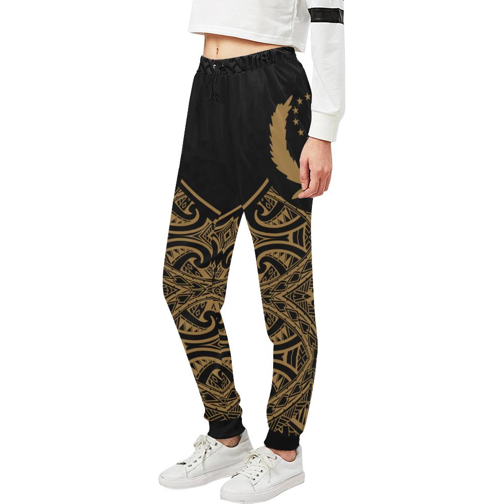 Pohnpei Tribal Sweatpant - Black Gold - Polynesian Pride