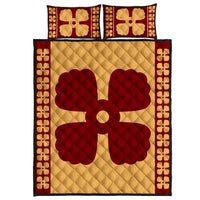 Hawaiian Quilt Pattern Pearl Quilt Bed Set Gold - Polynesian Pride