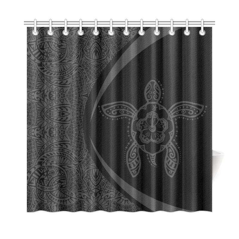 Hawaii Turtle Polynesian Shower Curtain-Circle Style Gray - Polynesian Pride