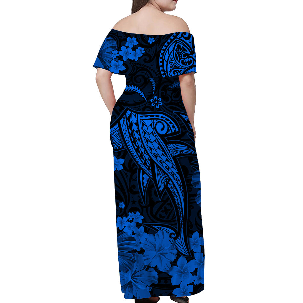 Hawaii Matching Dress and Hawaiian Shirt Polynesia Blue Shark LT13 - Polynesian Pride