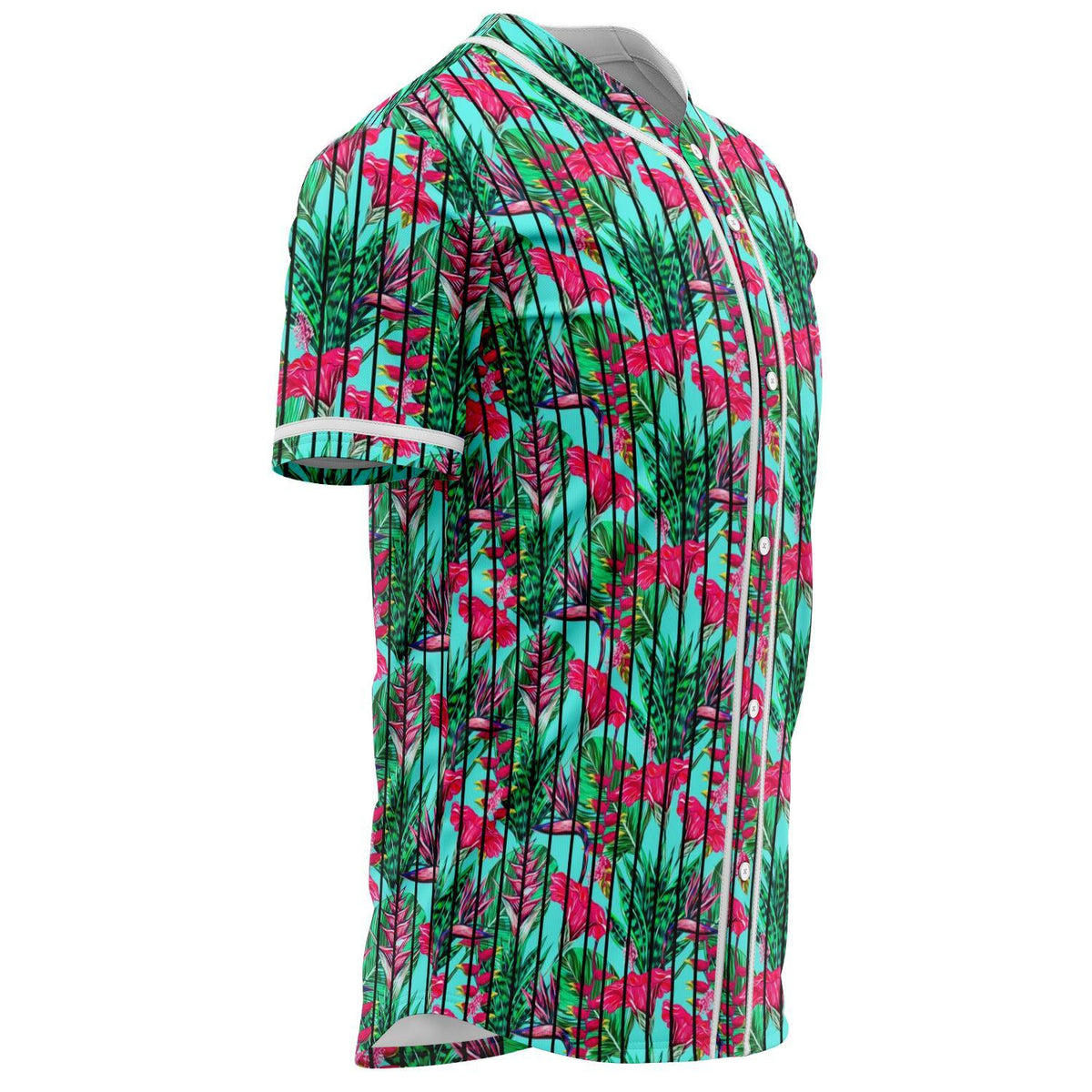 Tropical Strelitzia Blue Baseball Jersey - Polynesian Pride