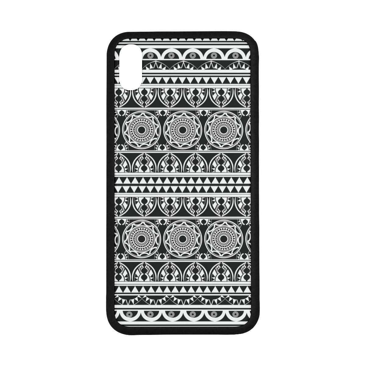Polynesian 05 Rubber Phone Case One Size iPhone XS Max Black - White - Polynesian Pride