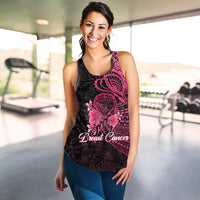 Breast Cancer Pink Ribbon Butterfly Polynesian Black Version Women Tank Top - LT12 - Polynesian Pride