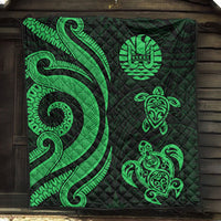 Tahiti Polynesian Premium Quilt - Green Tentacle Turtle - Polynesian Pride