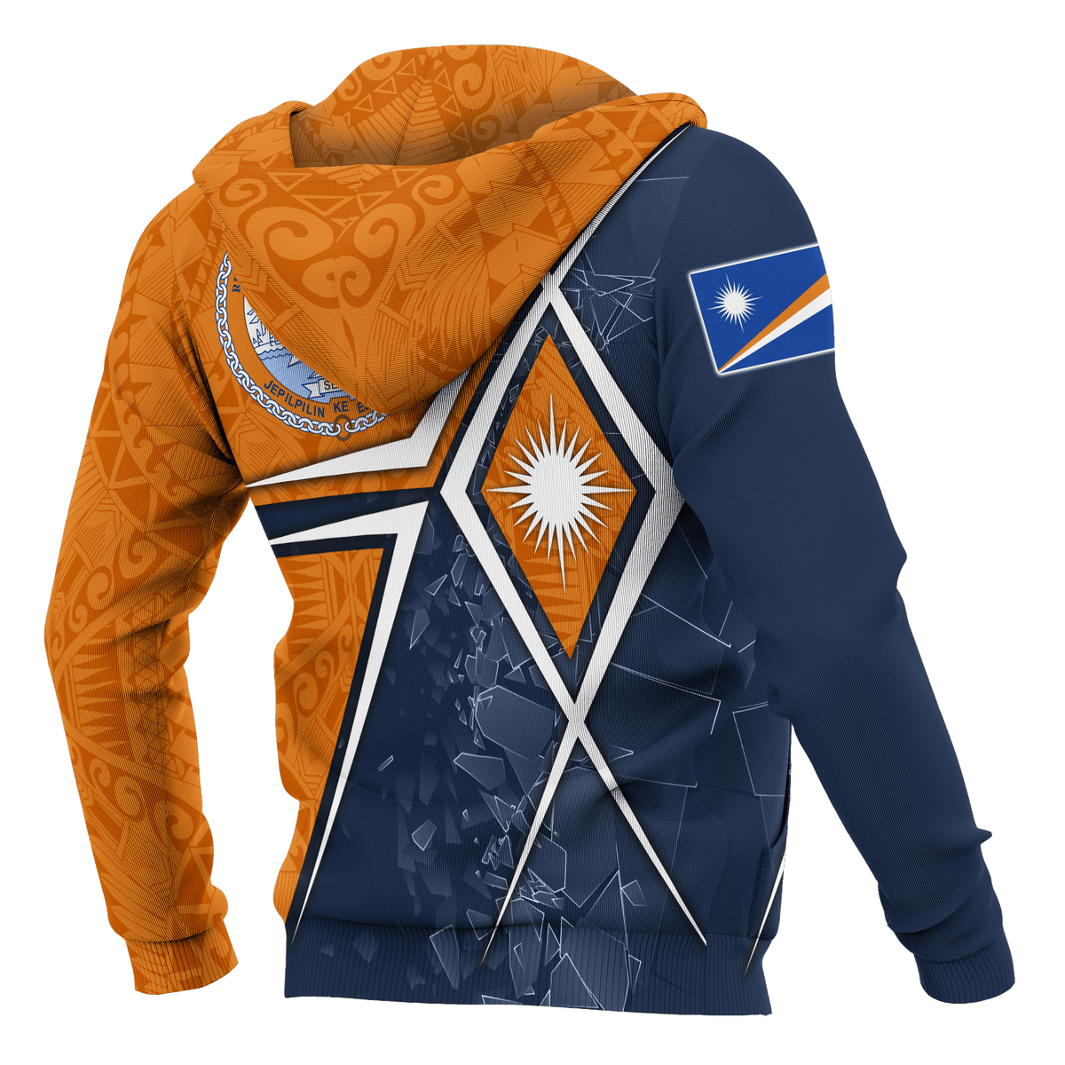 Marshall Islands Hoodie Marshall Islands Flag with Polynesian Patterns - Polynesian Pride
