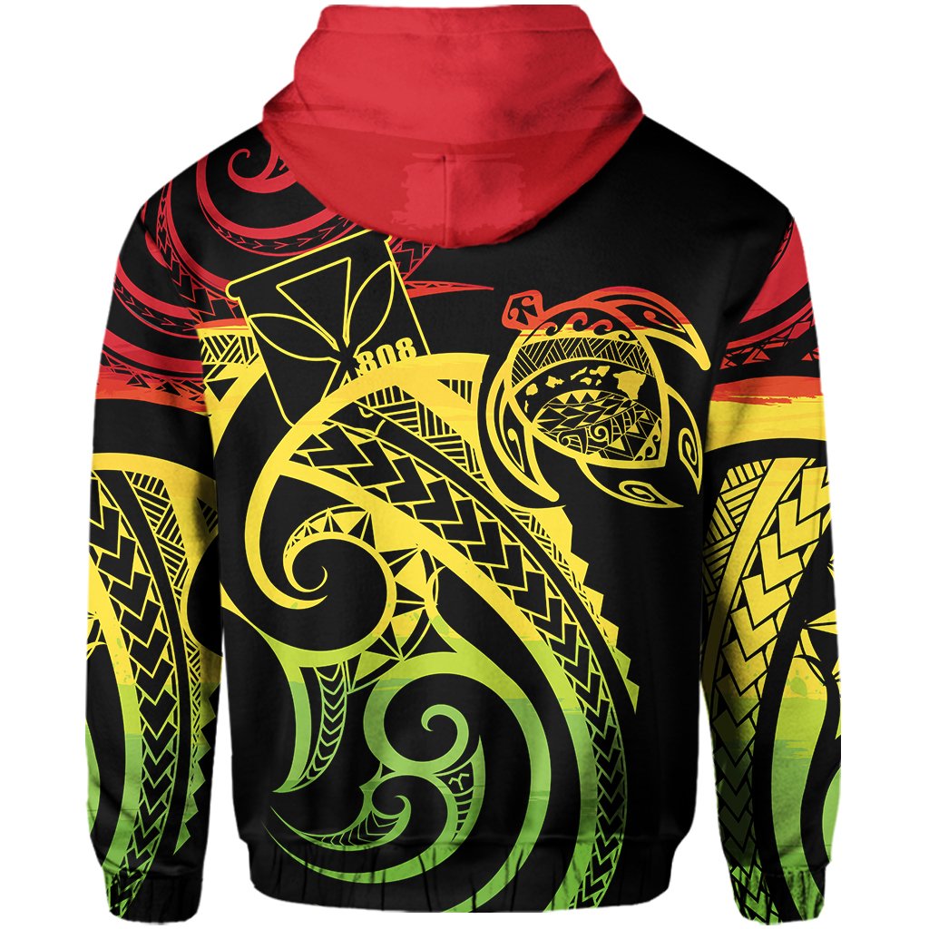 Hawaii Hoodie Kanaka Reggae Allover Zip Hoodie - Polynesian Pride