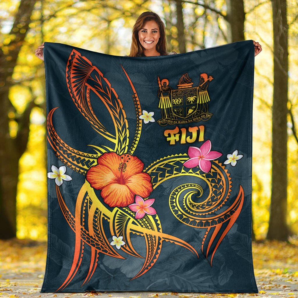 Fiji Polynesian Premium Blanket - Legend of Fiji (Blue) - Polynesian Pride
