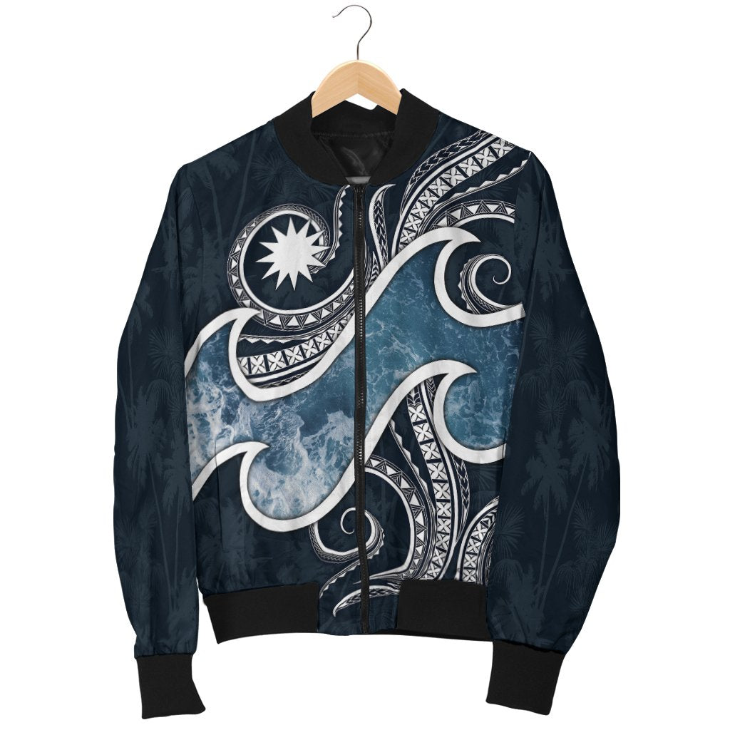 Nauru Polynesian Men's Bomber Jacket - Ocean Style - Polynesian Pride