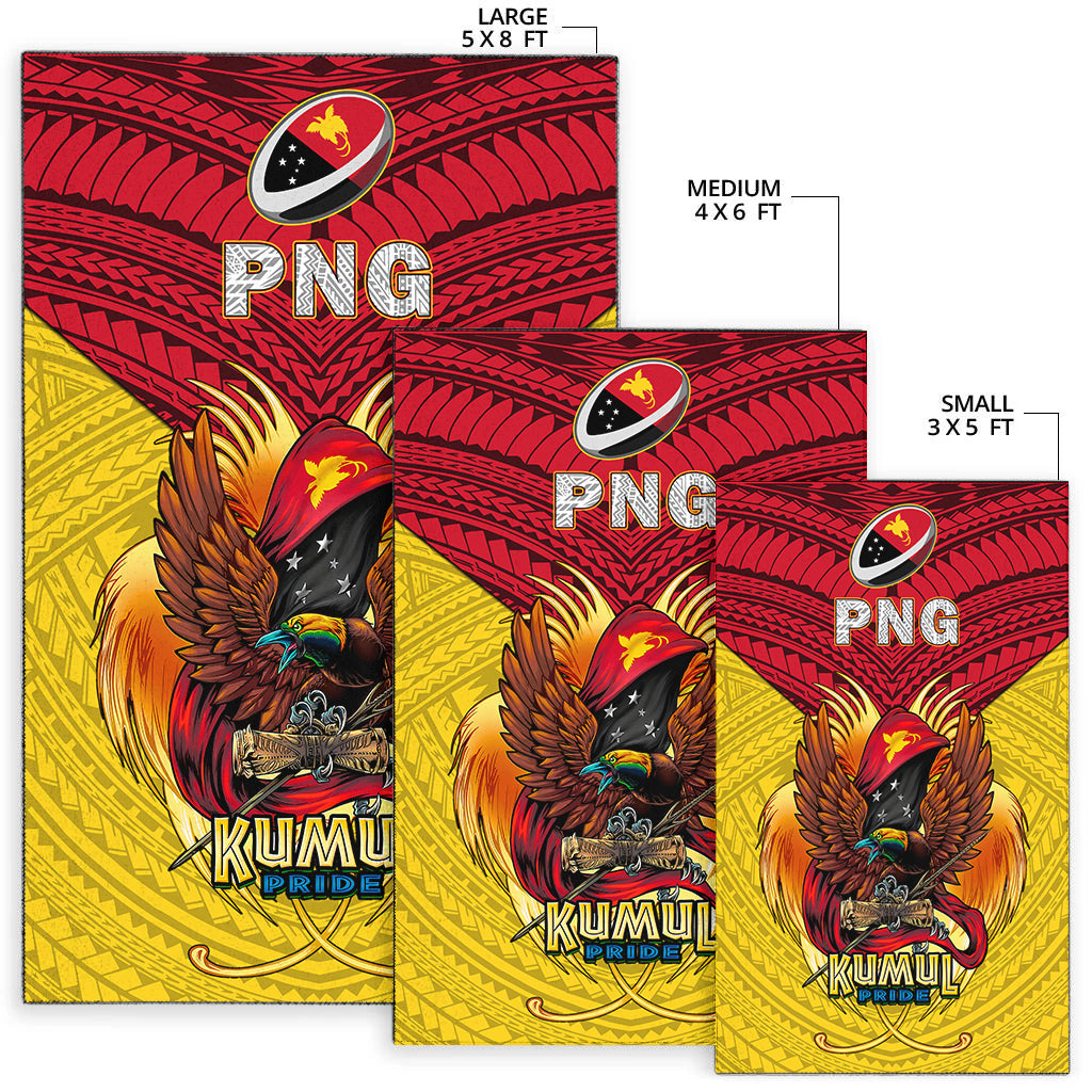 Papua New Guinea Rugby Kumul Pride Area Rug - LT2 - Polynesian Pride
