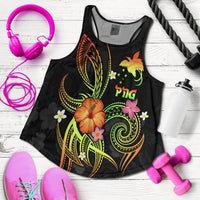 Papua New Guinea Polynesian Women's Racerback Tank - Legend of Papua New Guinea (Reggae) Art - Polynesian Pride