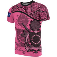 Cook islands Pink Coat of Arms T Shirt Unisex Black - Polynesian Pride