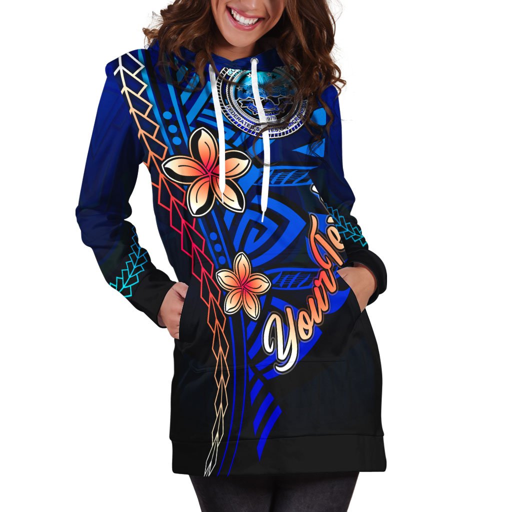 Federated States of Micronesia Custom Personalised Hoodie Dress - Vintage Tribal Mountain - Polynesian Pride