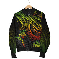 Polynesian Custom Personalised Men's Bomber Jacket - Reggae Turtle - Polynesian Pride