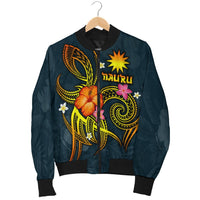 Nauru Polynesian Men's Bomber Jacket - Legend of Nauru (Blue) - Polynesian Pride