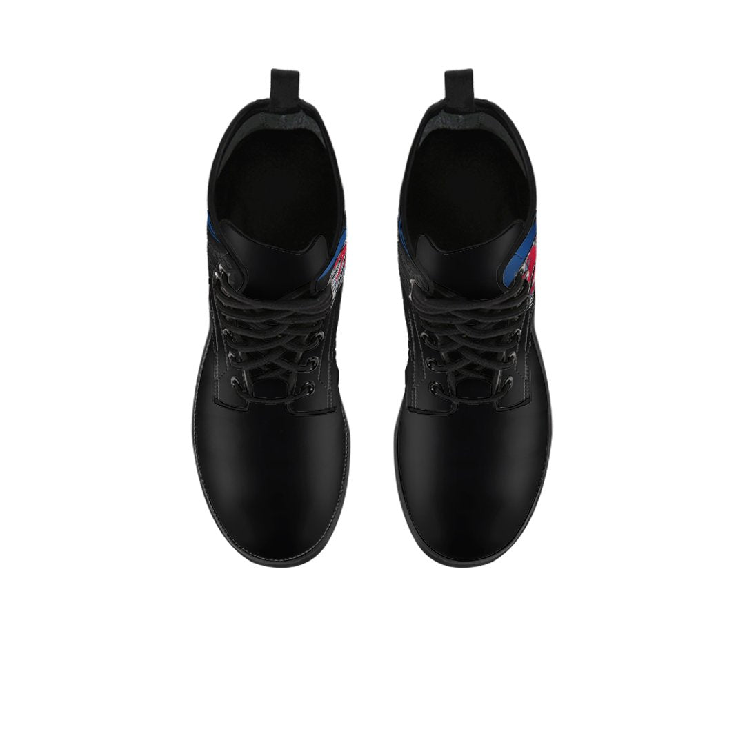 Scotland Celtic Leather Boots - Celtic Cross & Lion - Polynesian Pride