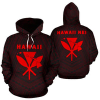 Hawaii Kanaka Polynesian Hoodie Red Unisex Red - Polynesian Pride