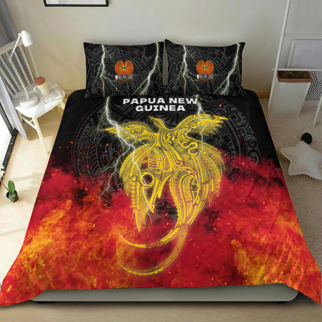 Papua New Guinea Bedding Set Independence Day Special Style LT16 Black - Polynesian Pride