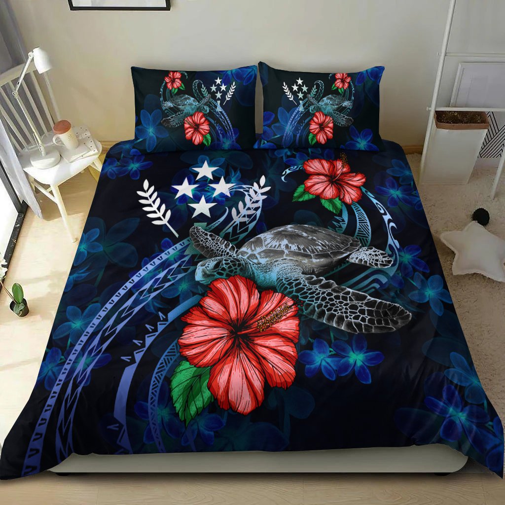 Kosrae Micronesia Bedding Set - Blue Turtle Hibiscus - Polynesian Pride