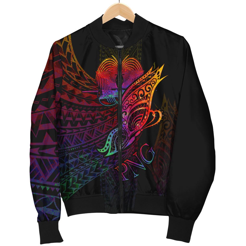 Papua New Guinea Men's Bomber Jacket - Butterfly Polynesian Style - Polynesian Pride