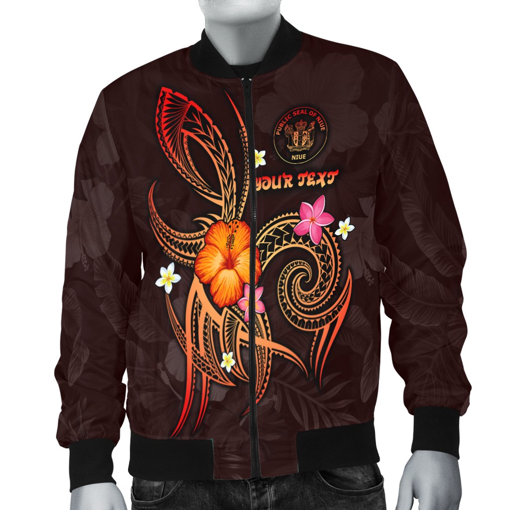 Niue Polynesian Personalised Men's Bomber Jacket - Legend of Niue (Red) - Polynesian Pride