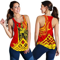 Hawaii Racerback Tank King Polynesian Mauna Kea Women's Tank Top Red - Polynesian Pride