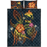 Papua New Guinea Polynesian Quilt Bed Set - Legend of Papua New Guinea (Blue) - Polynesian Pride