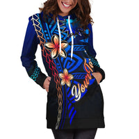 Nauru Islands Custom Personalised Hoodie Dress - Vintage Tribal Mountain - Polynesian Pride