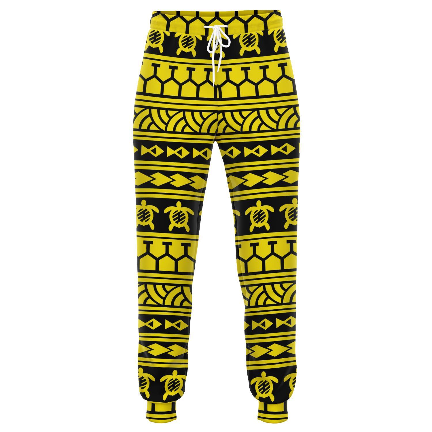 Polynesian Tattoo Tribal Yellow Joggers Unisex Yellow - Polynesian Pride