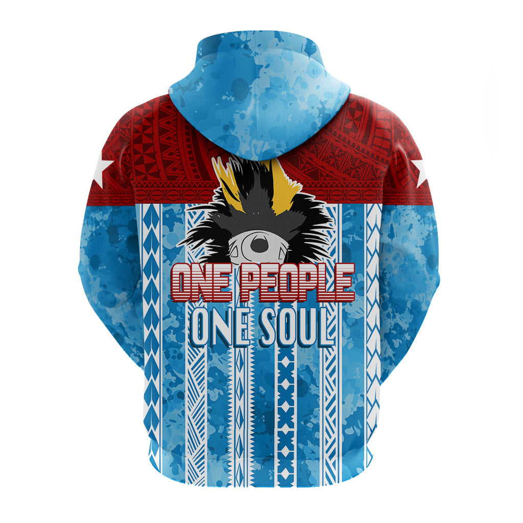 West Papua 60 Years OPM Morning Star with Polynesian Pattern Zip up Hoodie LT7 - Polynesian Pride