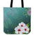 Hibiscus White Flower Gleeful Tote Bag Tote Bag One Size Green - Polynesian Pride