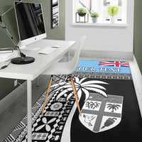 (Custom Personalised) Fiji Tapa Pattern Area Rug Coconut Tree LT13 - Polynesian Pride