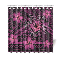 Hawaii Mix Polynesian Turtle Plumeria Shower Curtain - AH - Nick Style - Pink 177 x 172 (cm) Pink - Polynesian Pride