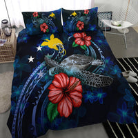 Papua New Guinea Polynesian Bedding Set - Blue Turtle Hibiscus - Polynesian Pride