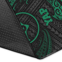 Yap Polynesian Area Rug - Green Tribal Wave - Polynesian Pride