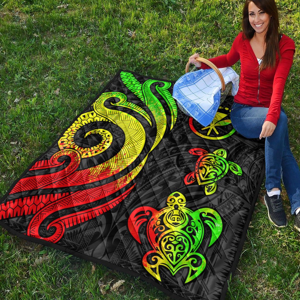 Hawaii Premium Quilt - Reggae Tentacle Turtle - Polynesian Pride