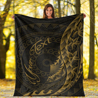 Samoa Premium Blanket - Custom Personalised Polynesian Pattern Style Gold Color - Polynesian Pride