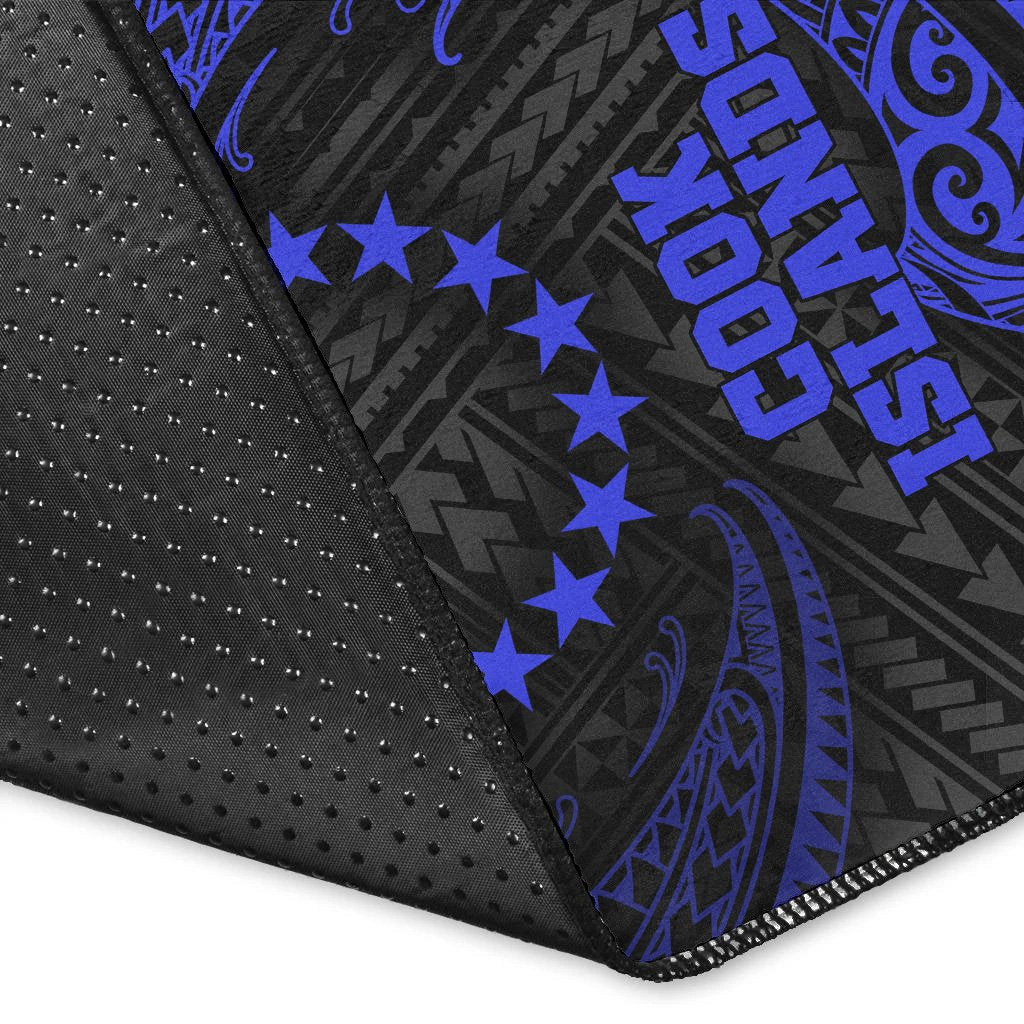 Cook Islands Polynesian Area Rug - Blue Tribal Wave - Polynesian Pride